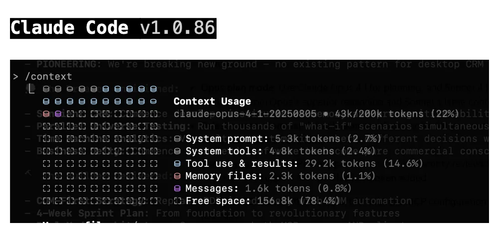 Claude Code /context output